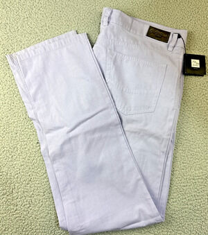 Saks Fifth Avenue NWT Men's Dress Pants Size 38 Pastel Lilac Purple Pima Cotton